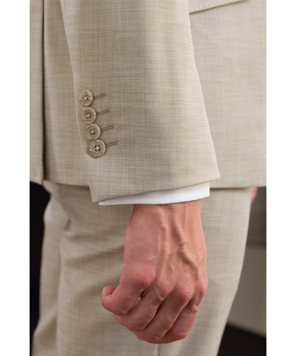 Lino Clemente - Traje con chaleco reversile beige ZAR-CH 24125 - Imagen 2