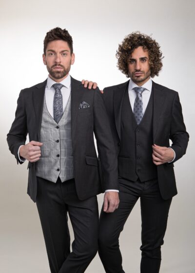 Lino Clemente - Traje color gris oscuro con chaleco reversible ZAR-CH 24125