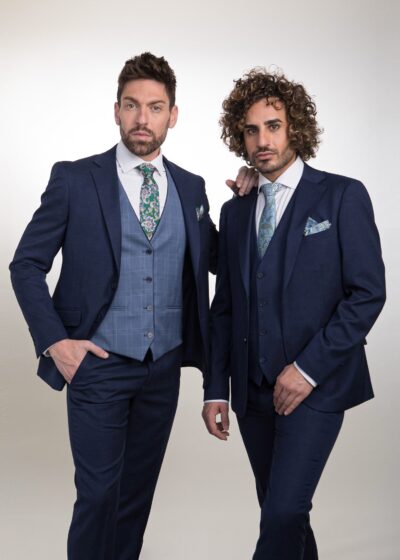 Lino Clemente - Traje color azul marino con chaleco reversible ZAR-CH 24125