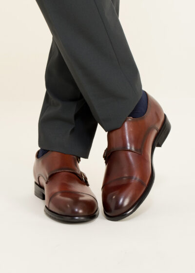 Zapatos marrones hebilla para hombre - Lino Clemente Rey 25590