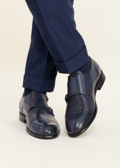 Zapatos azul marino hebilla para hombre - Lino Clemente Rey 25590