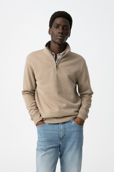 Sudadera beige para hombre con cremallera – Tiffosi