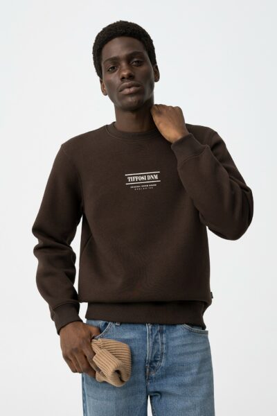 Sudadera marrón básica para hombre – Tiffosi
