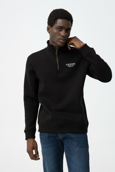 Sudadera negra para hombre con cremallera – Tiffosi