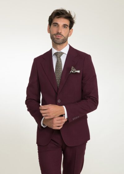 Lino Clemente - Traje hombre burdeos Sol 24231