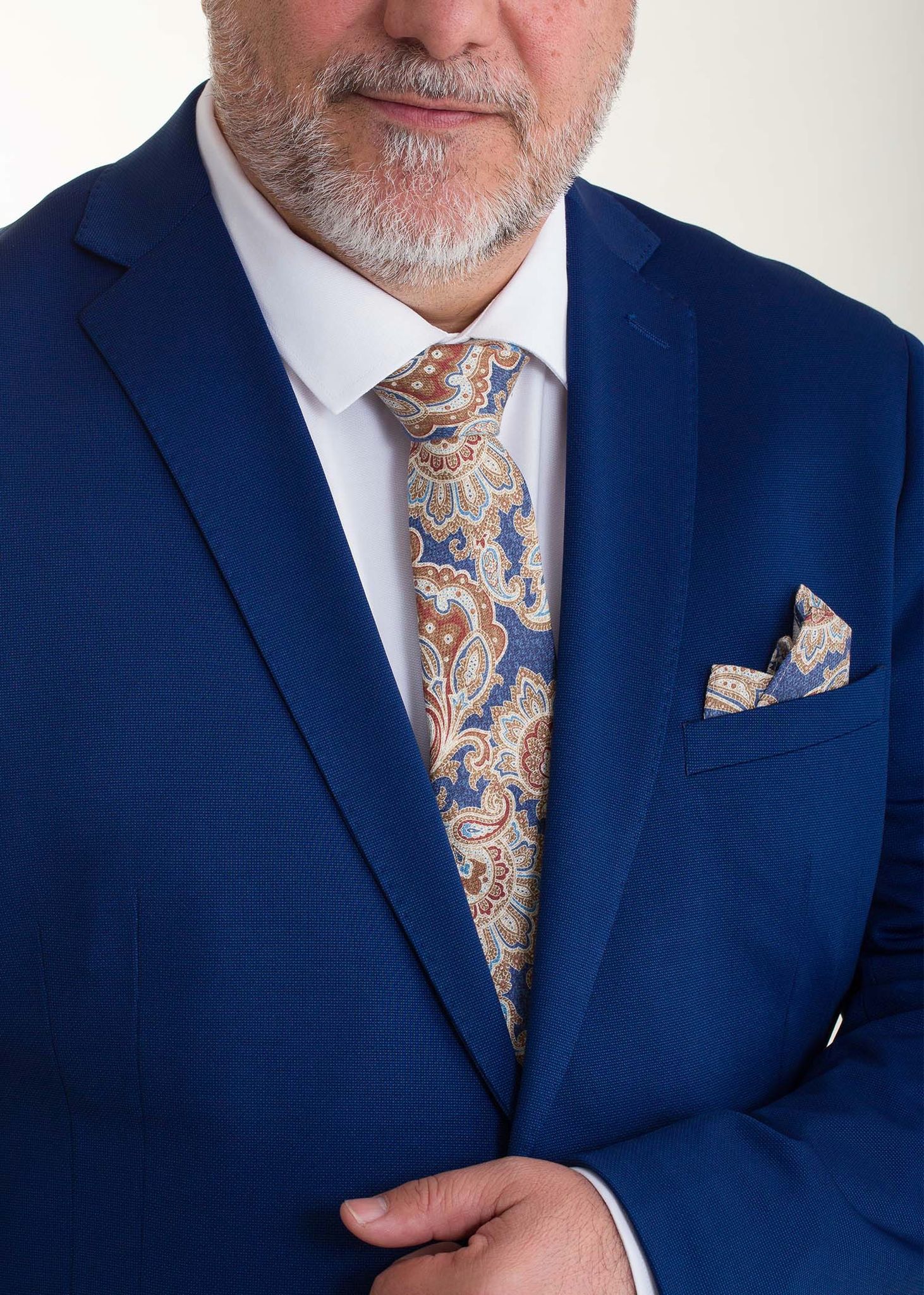 Lino Clemente - Traje azul eléctrico súper elástico talla grande 20204 - Imagen 2