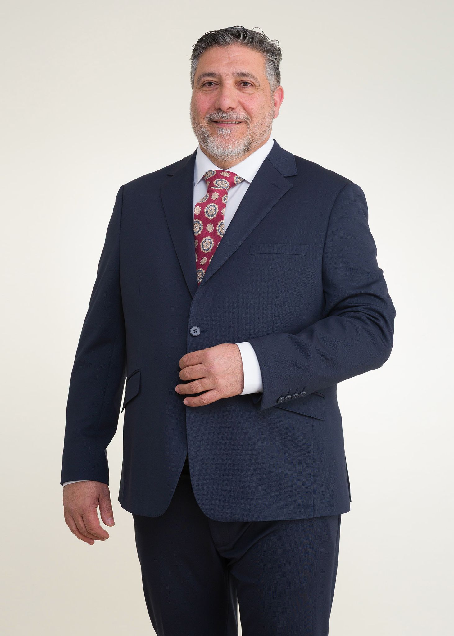 Lino Clemente - Traje azul marino súper elástico talla grande 20204