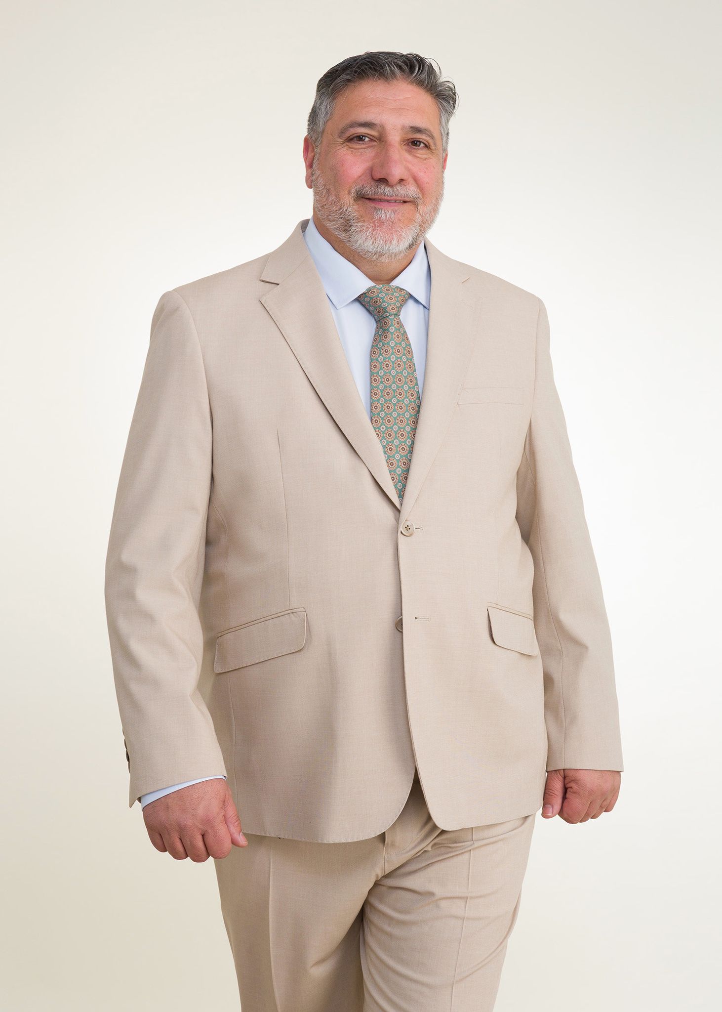 Lino Clemente - Traje beige talla grande 26103
