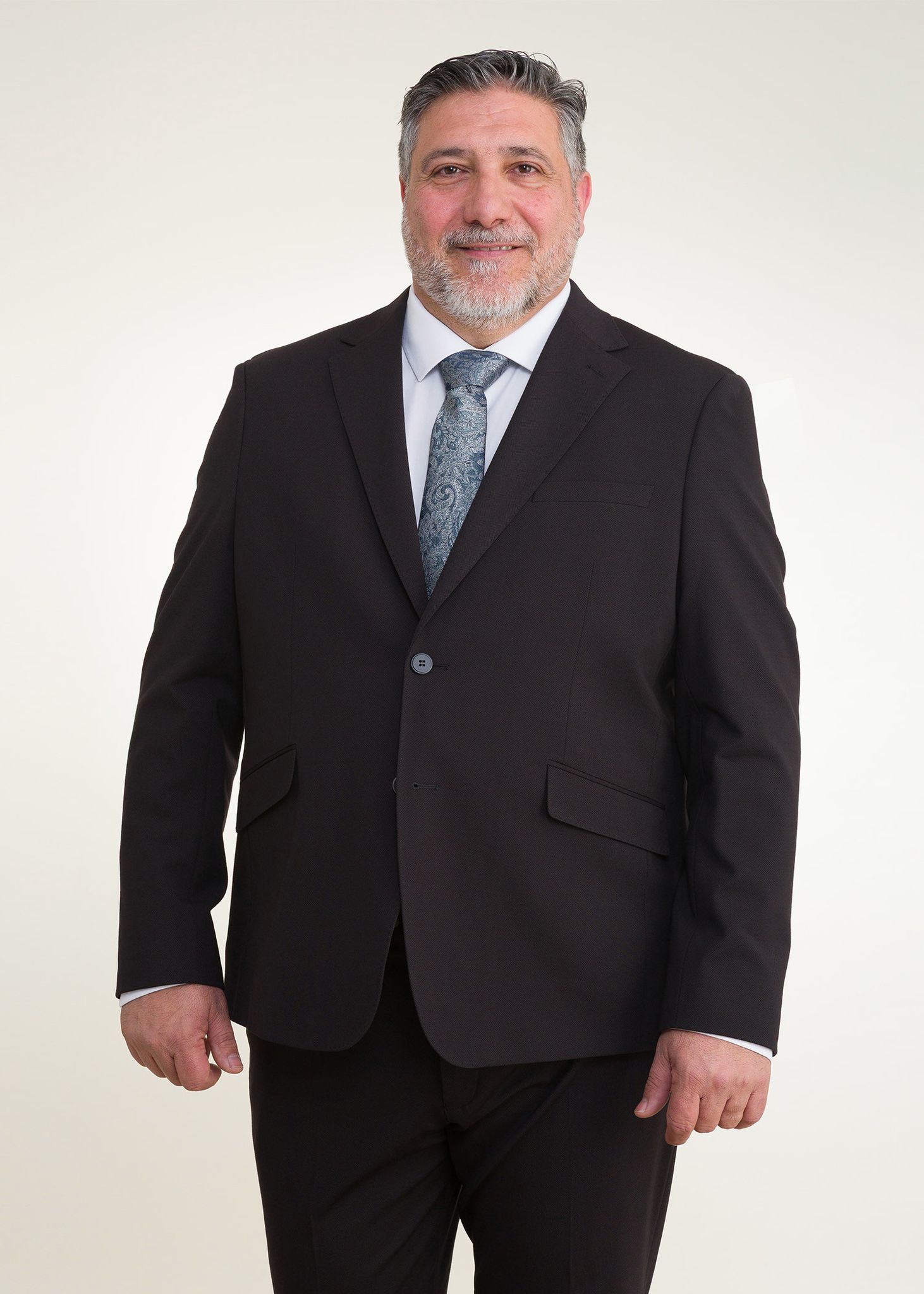 Lino Clemente - Traje negro súper elástico talla grande 20204