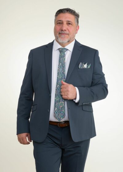 Lino Clemente - Traje verde oscuro súper elástico talla grande 20204