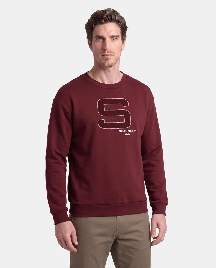Spagnolo - Sudadera granate hombre