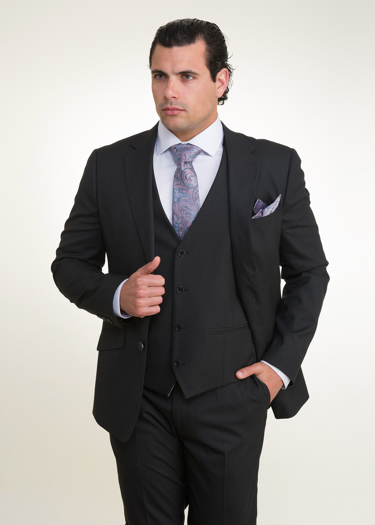 Lino Clemente - Traje color gris marengo con chaleco reversible ZAR-CH 26101 - Imagen 2