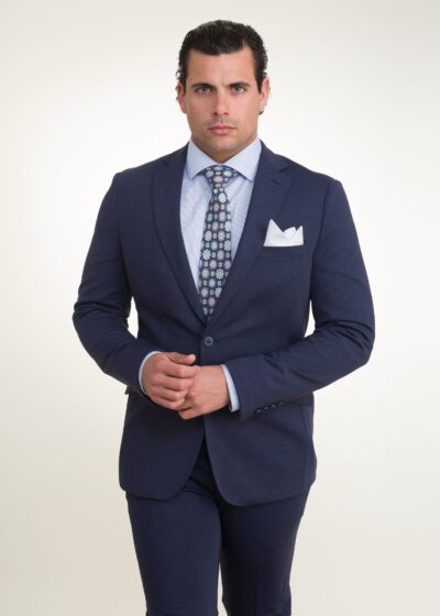 Lino Clemente - Traje color azul elástico NIZA 22118